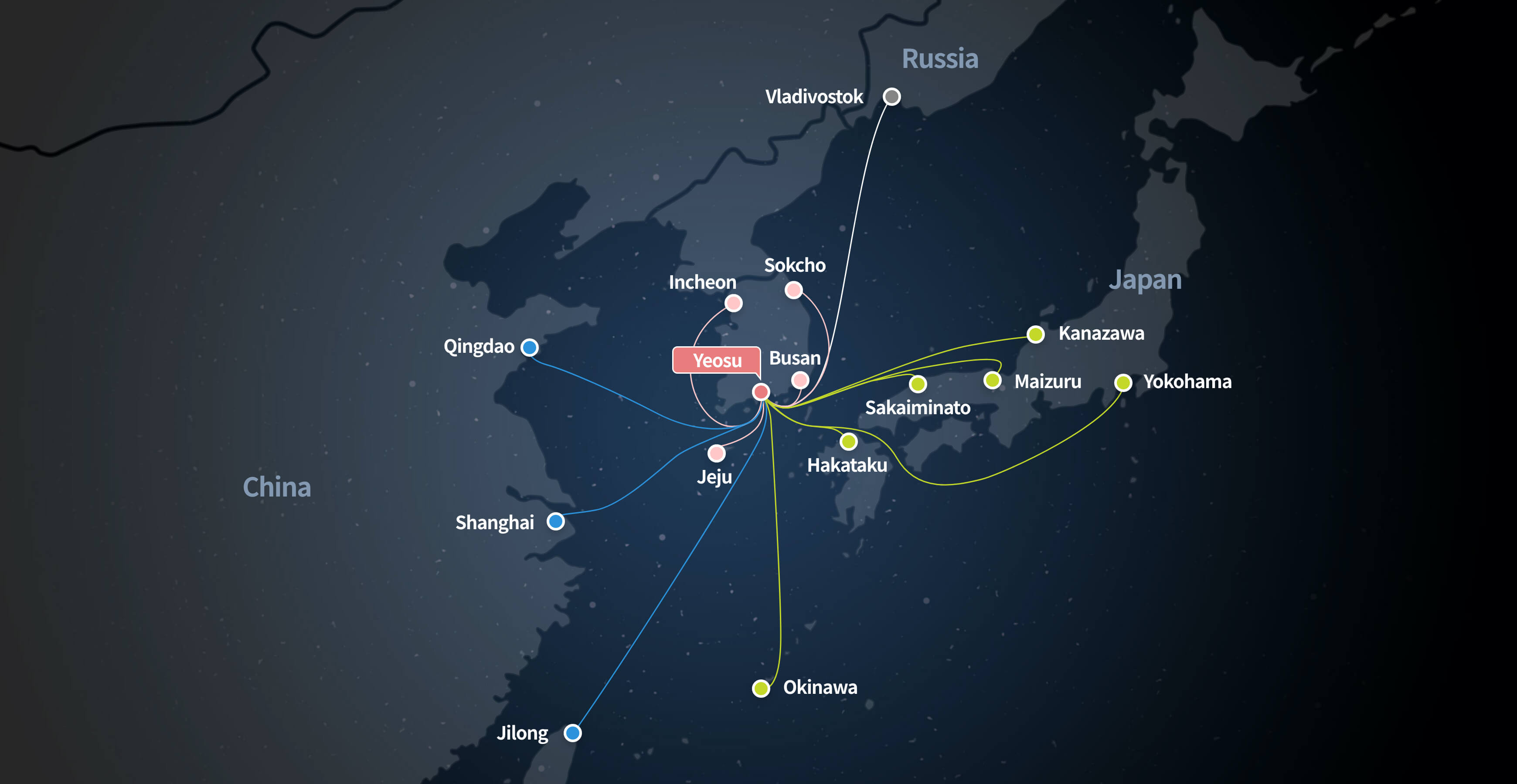 Yeosu major cruise route map