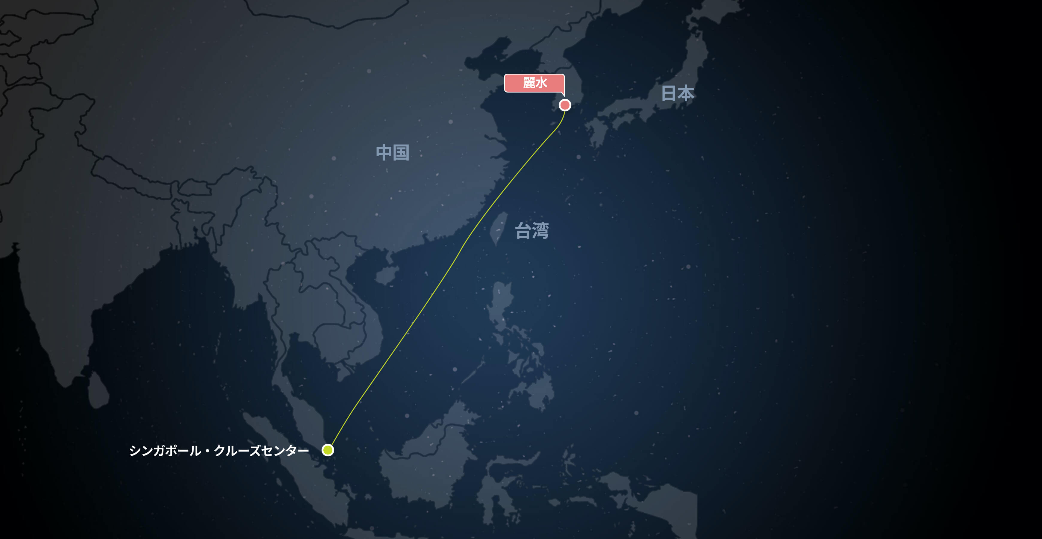 麗水の主要クルーズ航路図